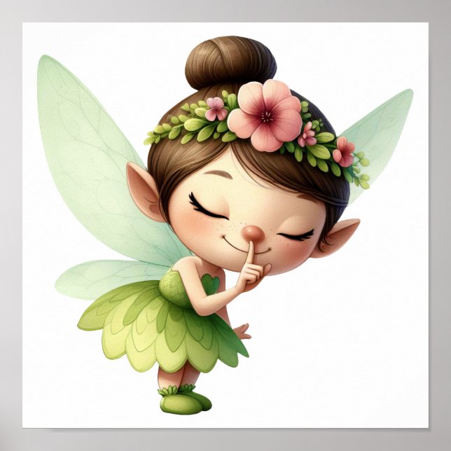 An enchanted magical little cartoon Fairy Poster (Front)