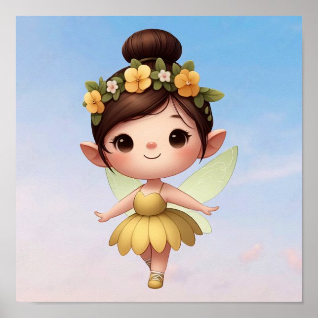 An enchanted magical little cartoon Fairy Poster (Front)