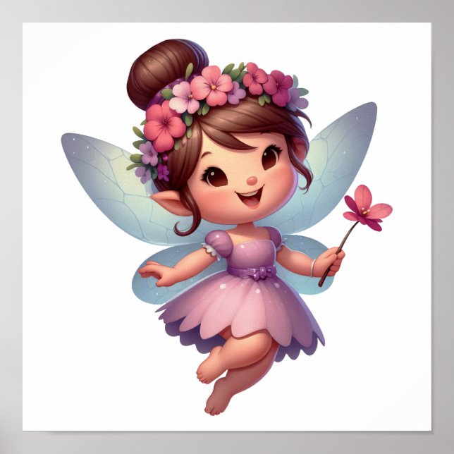 An enchanted magical little cartoon Fairy Poster (Front)