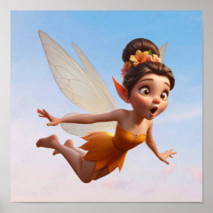An enchanted magical little cartoon Fairy Poster