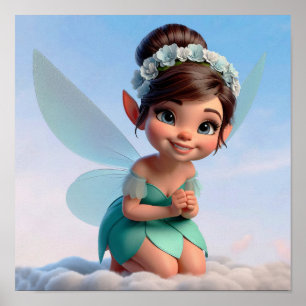 An enchanted magical little cartoon Fairy Poster