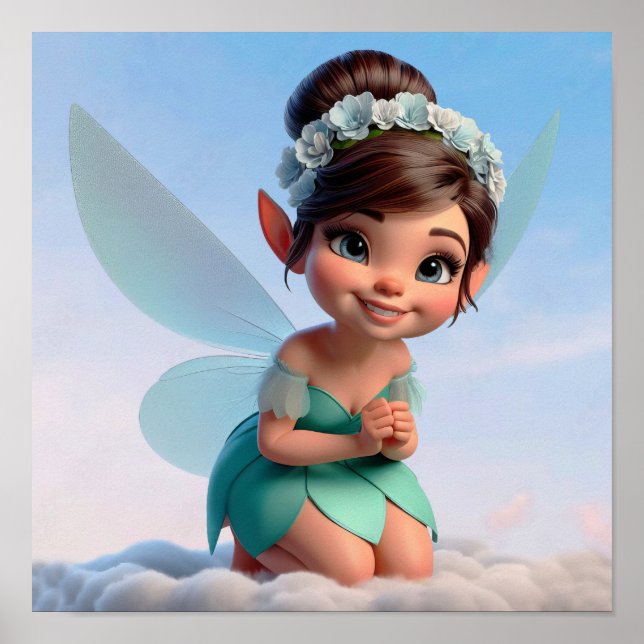 An enchanted magical little cartoon Fairy Poster (Front)