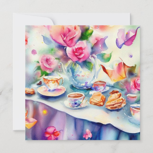 An Enchanting Tea Party:  A Baby Shower Invitation (Front)