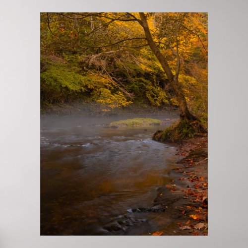 An English Autumn River Scene PrintPoster Poster