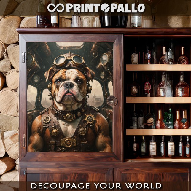 An english bulldog steampunk aviator Tissue Paper (Creator Uploaded)