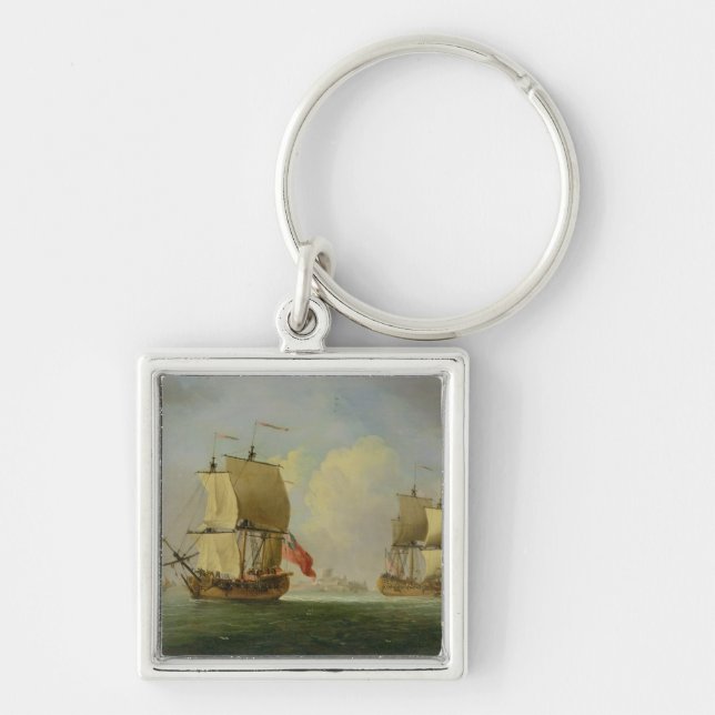 An English Sloop and a Frigate in a Light Breeze ( Keychain (Front)
