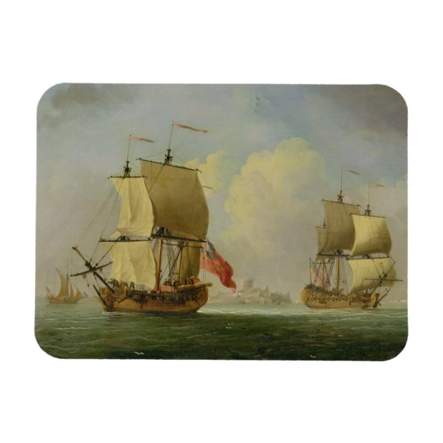 An English Sloop and a Frigate in a Light Breeze ( Magnet (Horizontal)