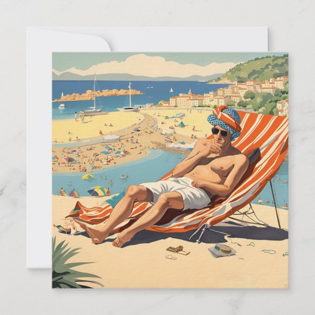 An Englishman sunbathing Holiday Card (Front)