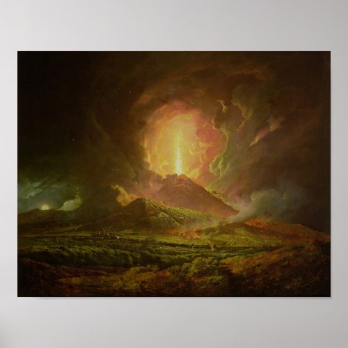 An Eruption of Vesuvius seen from Portici Poster
