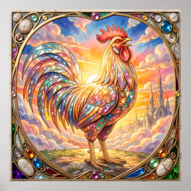 An ethereal rooster poster (Front)