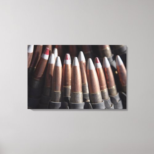 An even mix of four ball rounds to one tracer canvas print