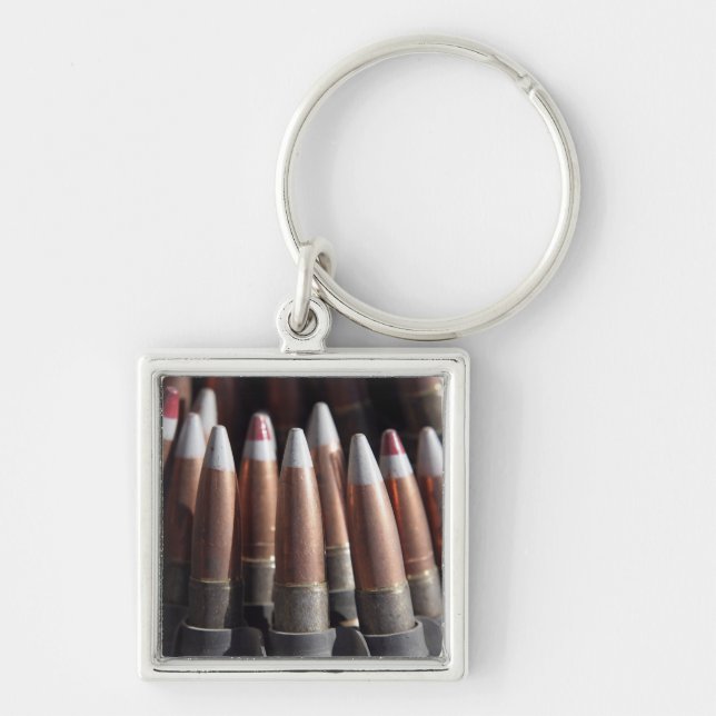 An even mix of four ball rounds to one tracer keychain (Front)