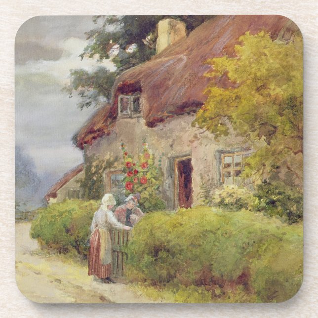 An evening gossip drink coaster (Front)