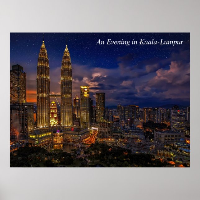 An Evening in Kuala-Lumpur Night Scene Poster (Front)