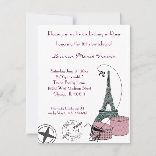 An Evening in Paris Party Invitation