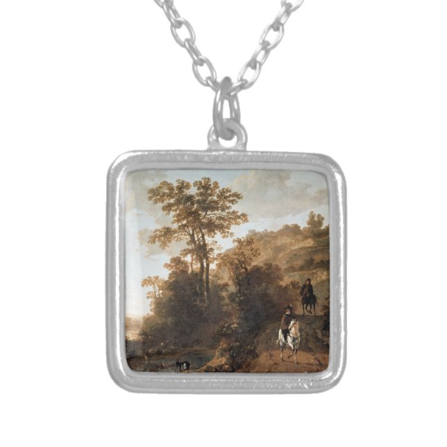 An Evening Ride near a River Aelbert Cuyp    Silver Plated Necklace (Front)