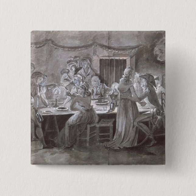 An Evening Wedding Meal Pinback Button (Front)