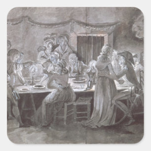 An Evening Wedding Meal Square Sticker