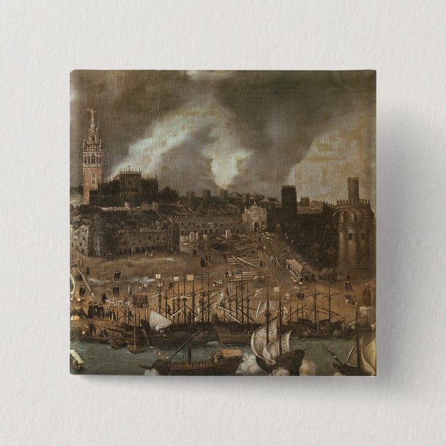 An Expedition Setting out from Seville for Pinback Button (Front)