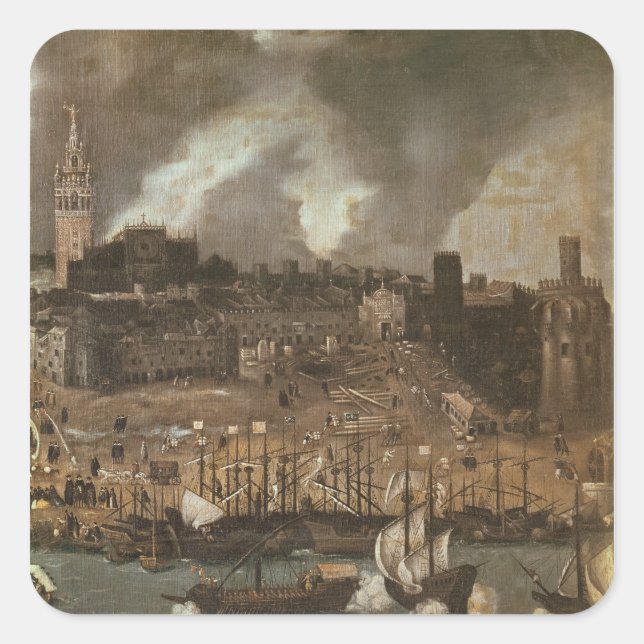 An Expedition Setting out from Seville for Square Sticker (Front)