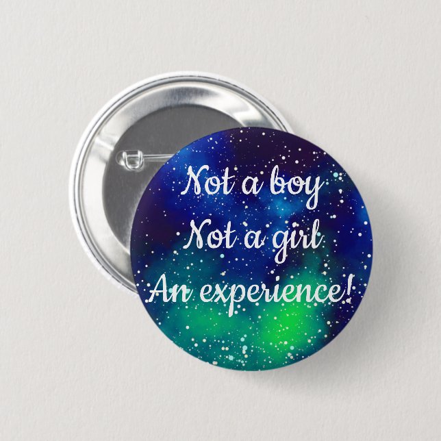 An Experience! Customizable Galaxy Identity Pinback Button (Front & Back)