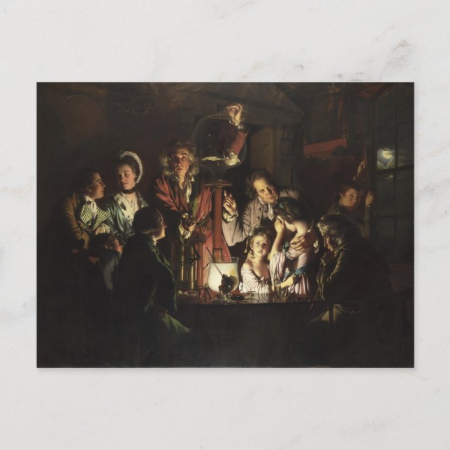 An Experiment on a Bird in an Air Pump by Wright Postcard (Front)