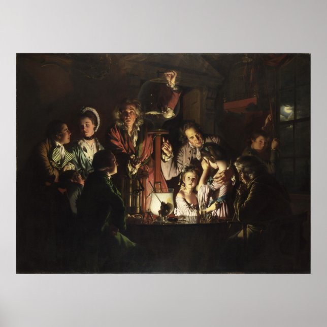 An Experiment on a Bird in an Air Pump by Wright Poster (Front)