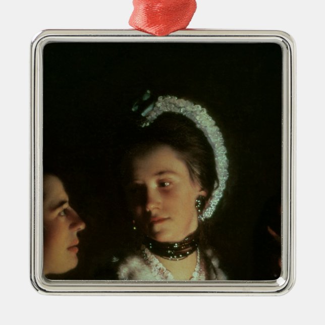 An Experiment on a Bird in the Air Pump, 1768 Metal Ornament (Front)