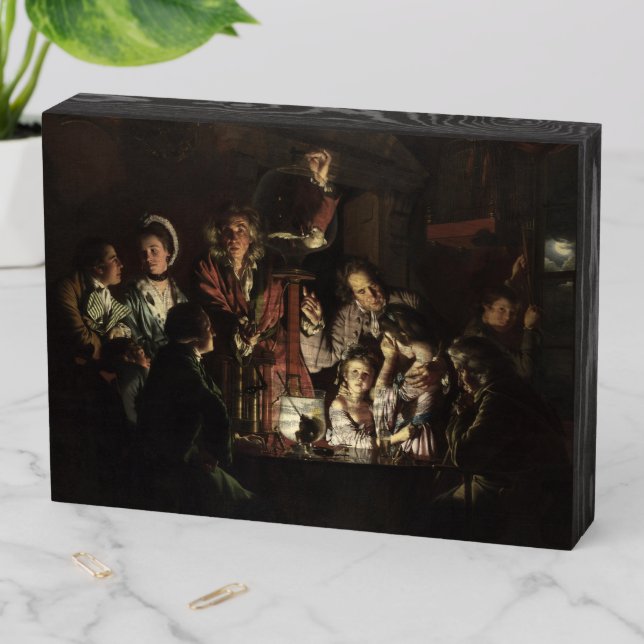 An Experiment on a Bird-Joseph Wright Wooden Box Sign (In Situ Horizontal)