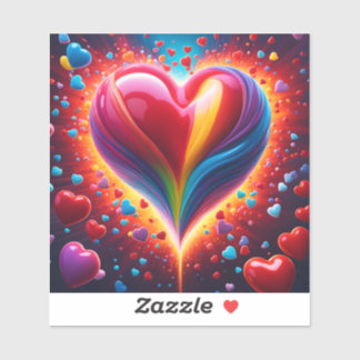An explosion of hearts sticker