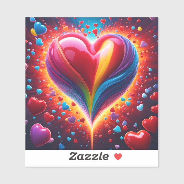 An explosion of hearts sticker (Sheet)