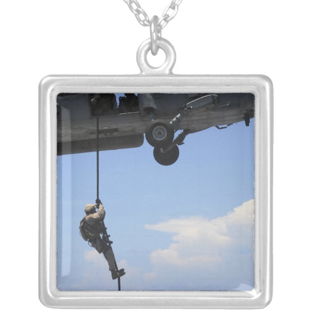 An explosive ordinance disposal technician silver plated necklace (Front)