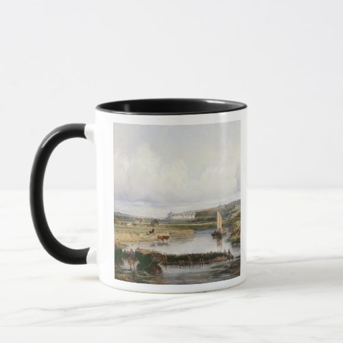 An Extensive River Landscape with a View of the Ch Mug