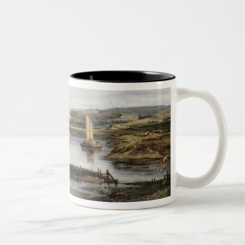 An Extensive River Landscape with a View of the Ch Two_Tone Coffee Mug