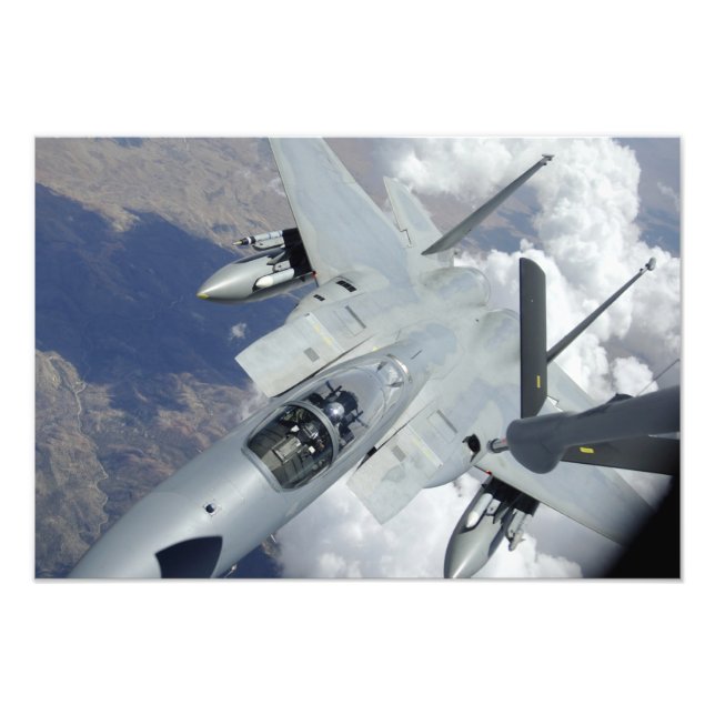An F-15 Eagle pulls away from a KC-135 Photo Print (Front)