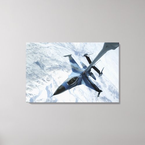 An F_16 Aggressor sits in contact position Canvas Print