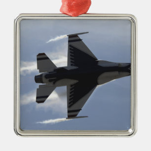 An F-16 Fighting Falcon pulls high G's Metal Ornament