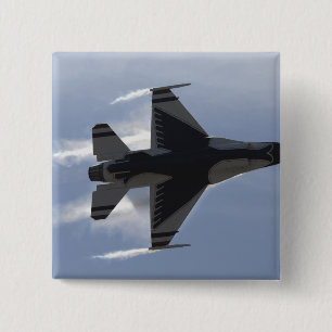 An F-16 Fighting Falcon pulls high G's Pinback Button