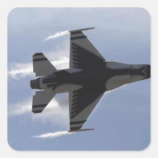 An F-16 Fighting Falcon pulls high G's Square Sticker (Front)