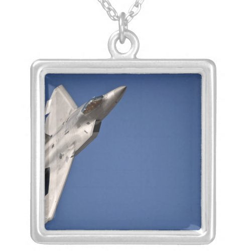 An F_22 Raptor aircraft Silver Plated Necklace