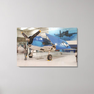 An F-6F Hellcat World War II fighter plane at Canvas Print