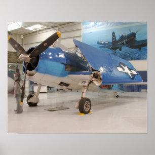 An F-6F Hellcat World War II fighter plane at Poster