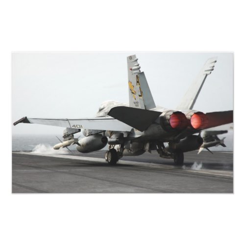 An FA_18C Hornet launches from the flight deck Photo Print