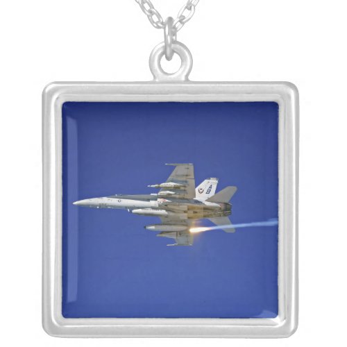 An FA_18C Hornet Silver Plated Necklace
