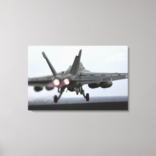 An F/A-18E Super Hornet launches Canvas Print