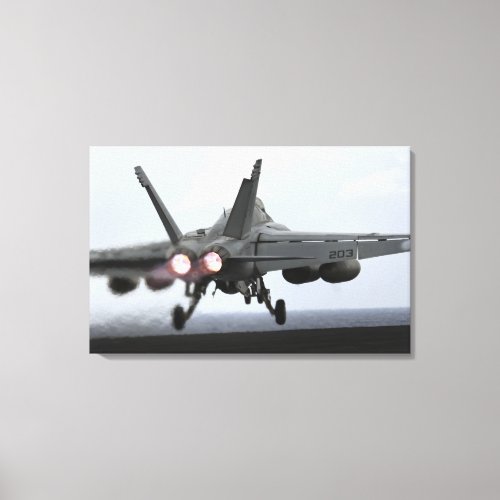 An FA_18E Super Hornet launches Canvas Print