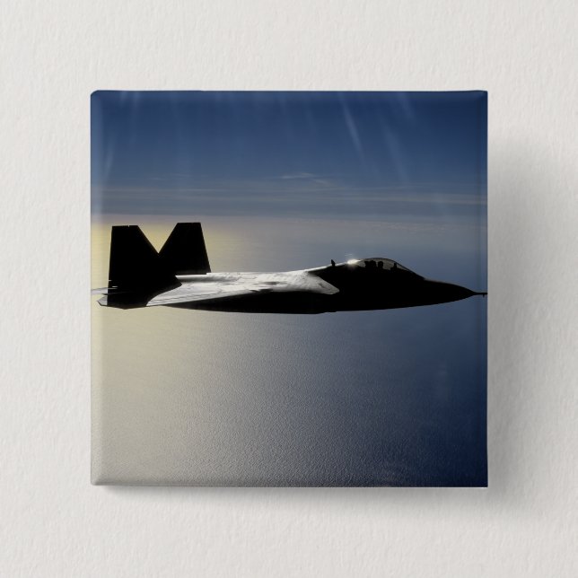 An F/A-22 Raptor flies a training mission 2 Button (Front)