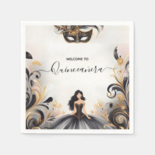 An Fancy Prom Mask Fun Masquerade Ball Quinceanera Napkins