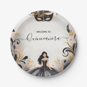 An Fancy Prom Mask Fun Masquerade Ball Quinceanera Paper Plates