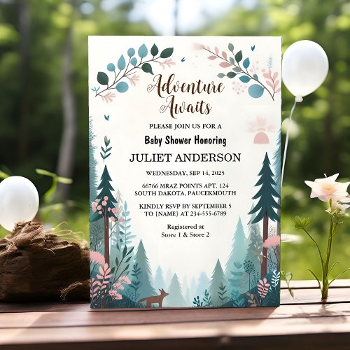 An Fun Wild Mother To Be Wood Woodland Baby Shower Invitation